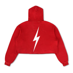 UNIVERSITY OF ALABAMA CROPPED PULLOVER HOODIE - CRIMSON