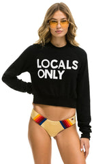 LOCALS ONLY RELAXED CREW SWEATSHIRT - BLACK