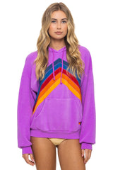 MOUNTAIN STITCH CHEVRON PULLOVER HOODIE RELAXED - NEON PURPLE