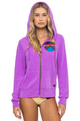 ALL SEASONS CIRCLE ZIP HOODIE - NEON PURPLE