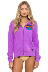 ALL SEASONS CIRCLE ZIP HOODIE - NEON PURPLE