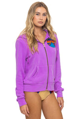 ALL SEASONS CIRCLE ZIP HOODIE - NEON PURPLE