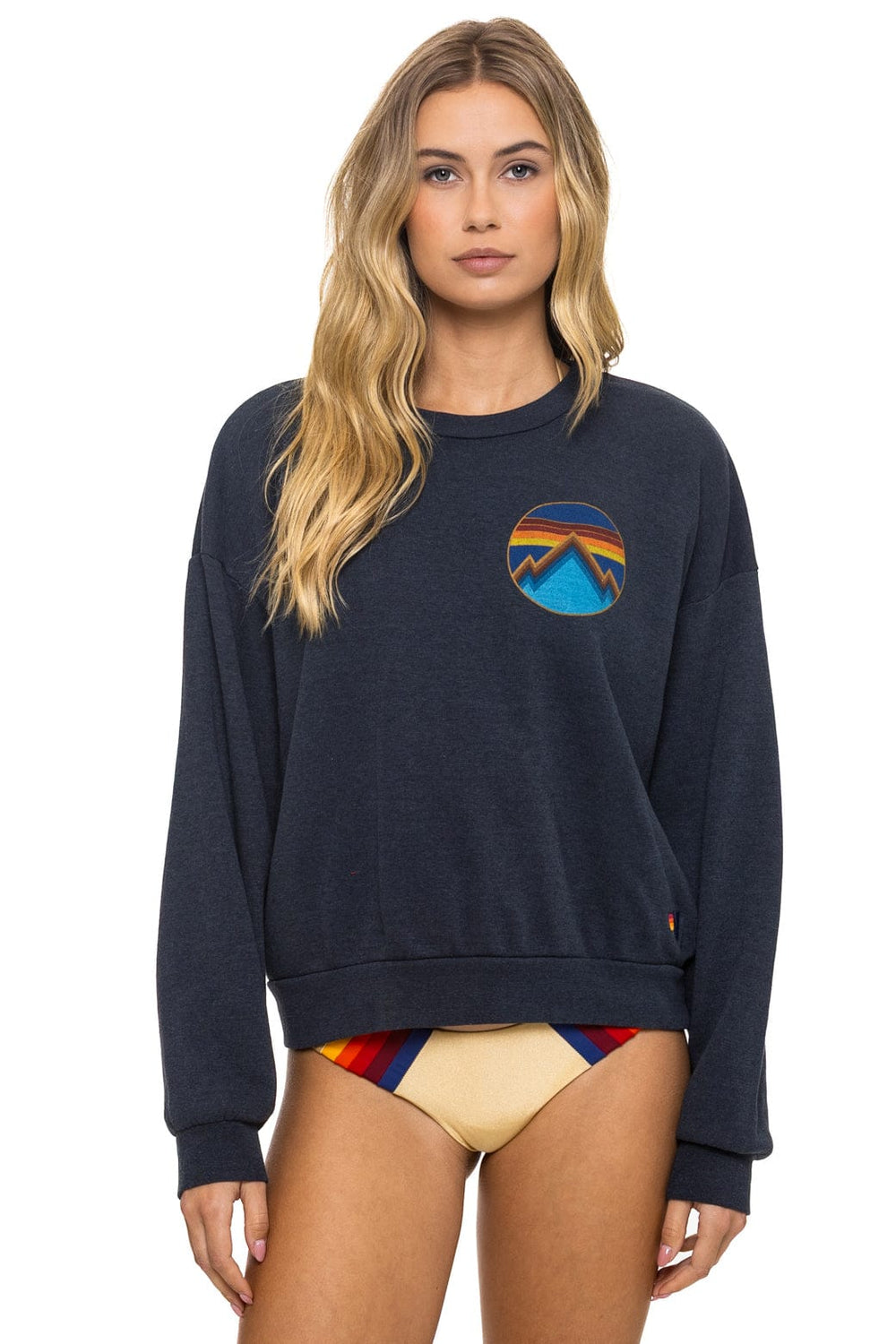 ALL SEASONS CIRCLE RELAXED CREW SWEATSHIRT - CHARCOAL