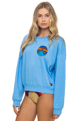 ALL SEASONS CIRCLE RELAXED CREW SWEATSHIRT - SKY