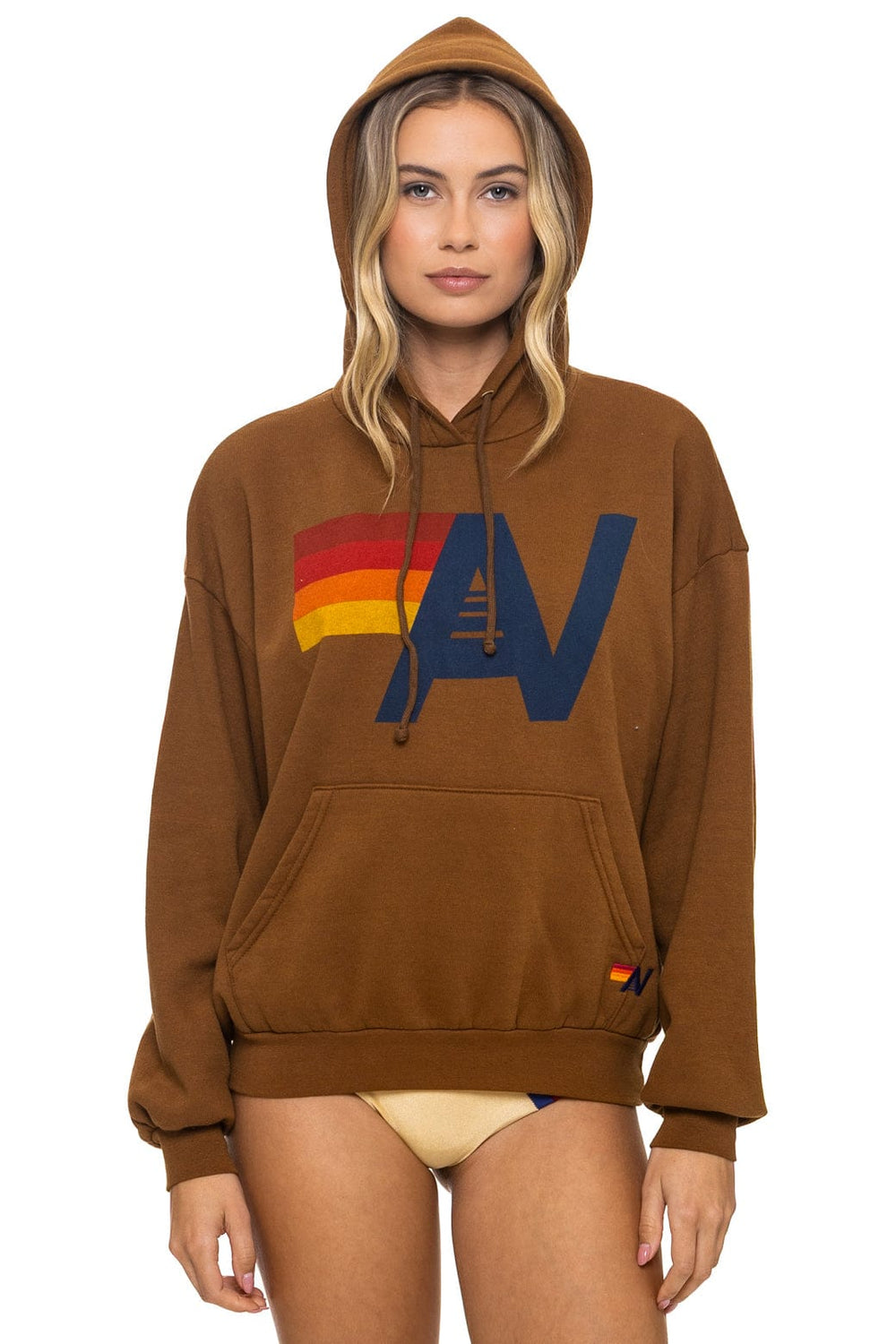 LOGO PULLOVER RELAXED HOODIE - CINNAMON