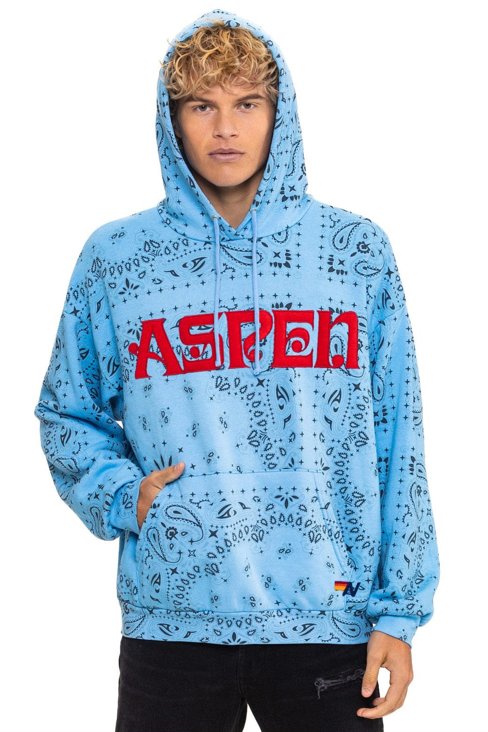 BANDANA ASPEN RELAXED PULLOVER HOODIE - SKY