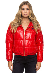 BOLT LUXE APRES PUFFER JACKET - GLOSSY CHERRY