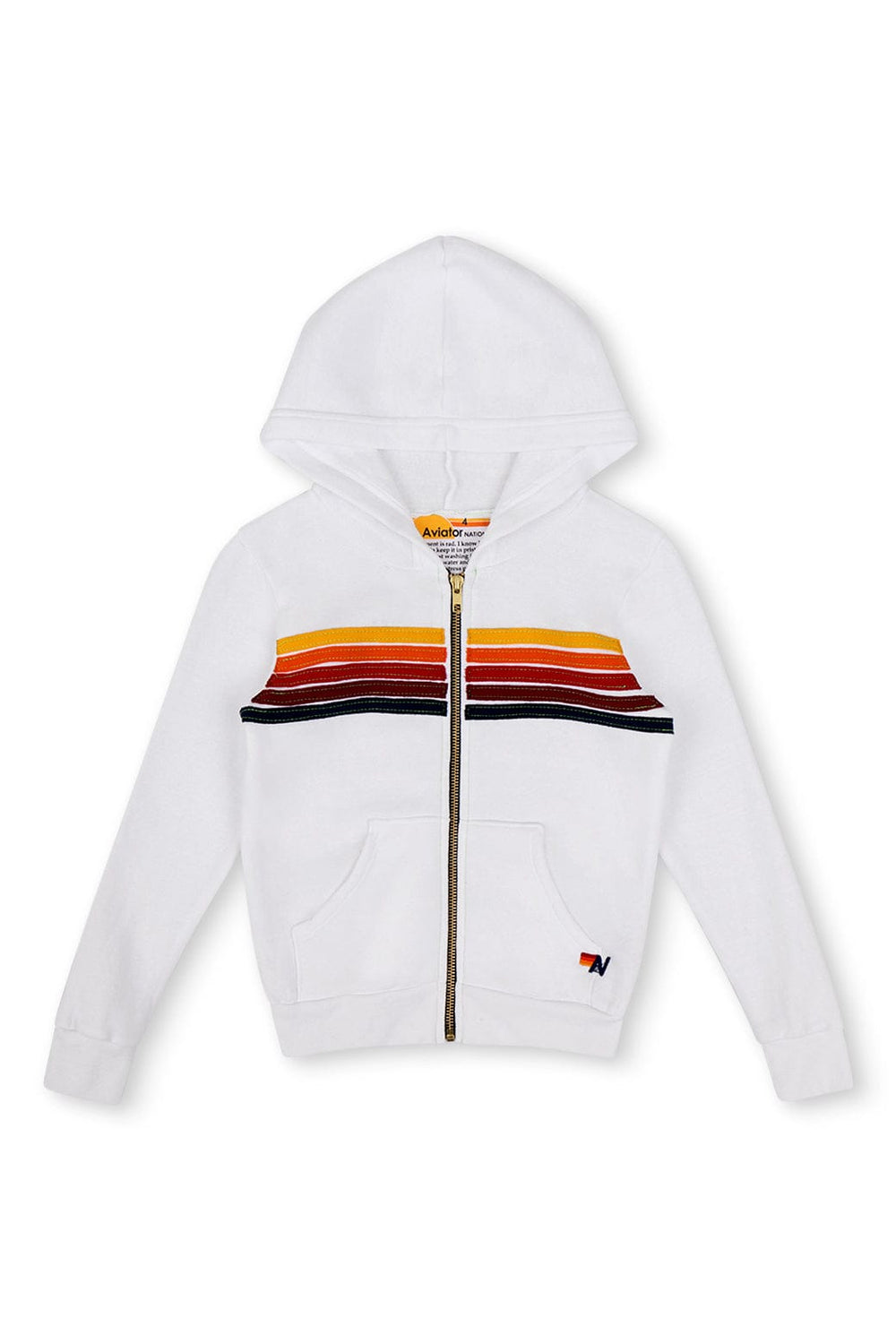 KID'S 5 STRIPE HOODIE - WHITE