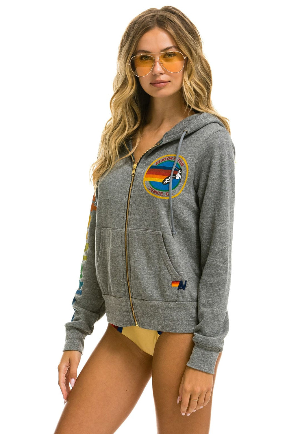 AVIATOR NATION HOODIE - HEATHER GREY