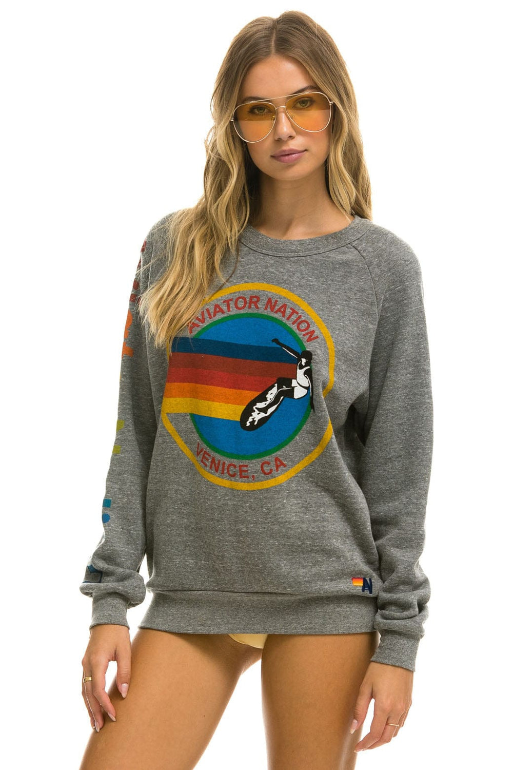 AVIATOR NATION SWEATSHIRT - HEATHER GREY