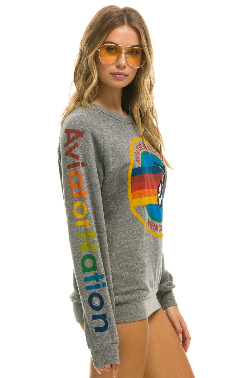 AVIATOR NATION SWEATSHIRT - HEATHER GREY