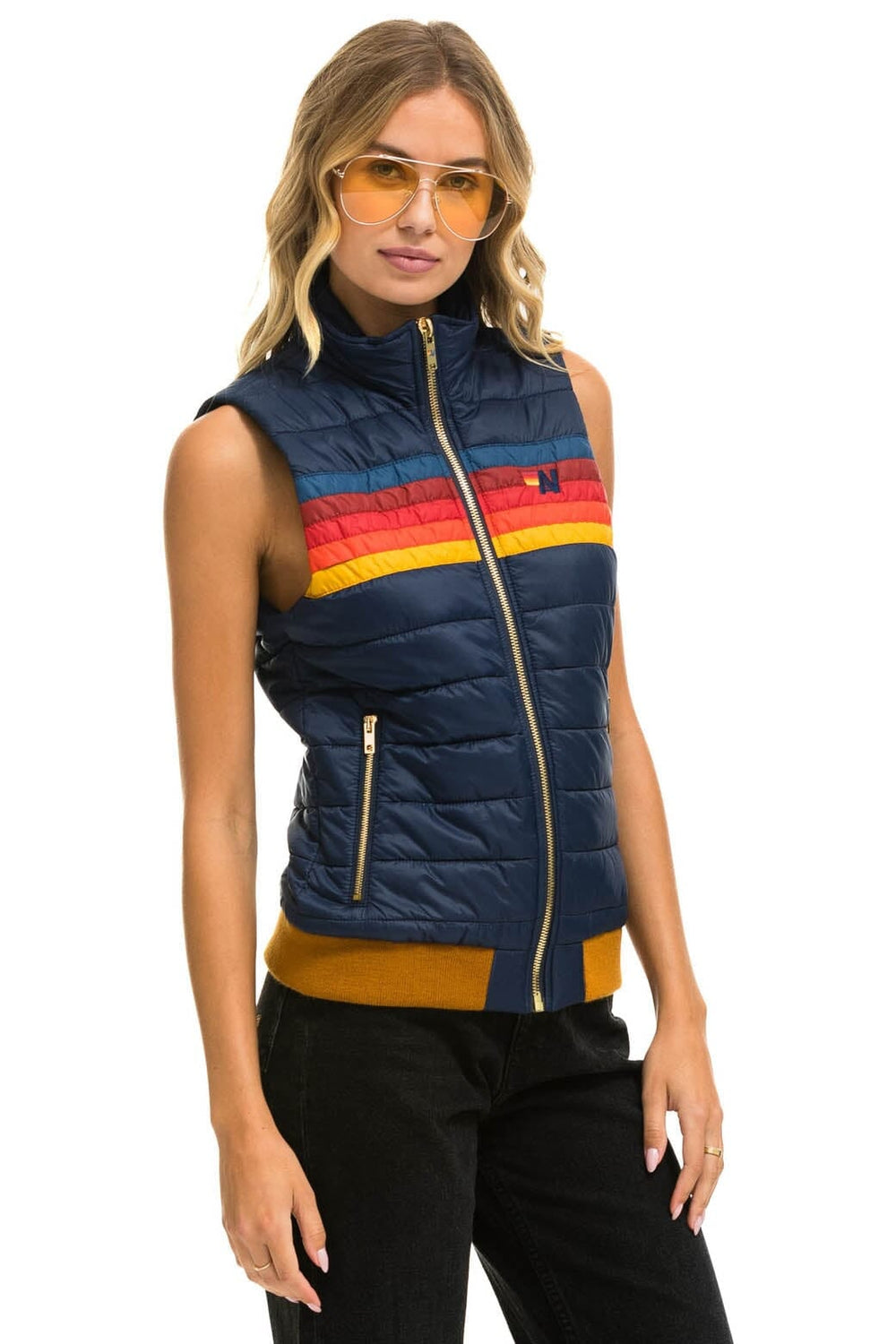 WOMEN'S 5 STRIPE VEST - NAVY