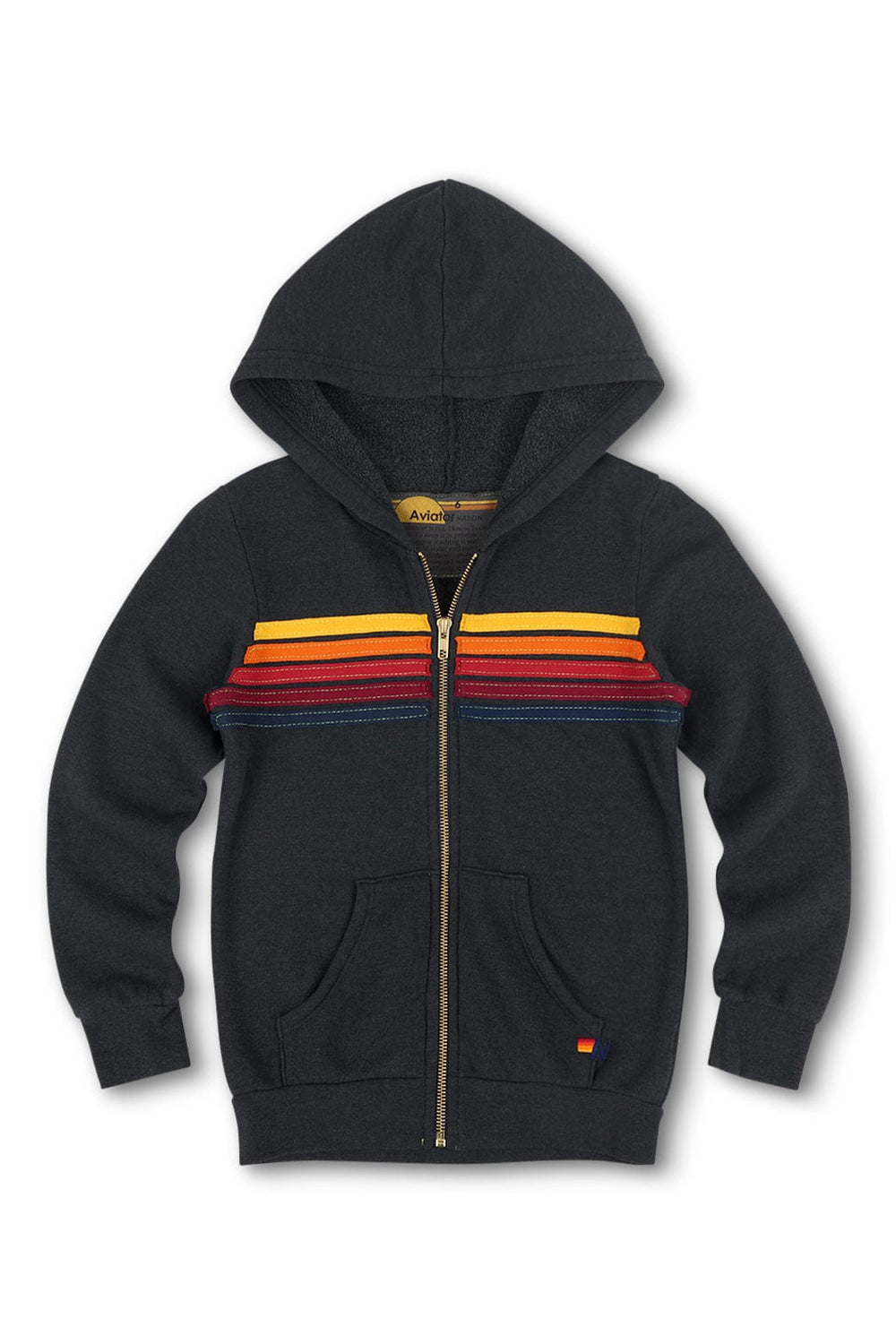 KID'S 5 STRIPE HOODIE - CHARCOAL