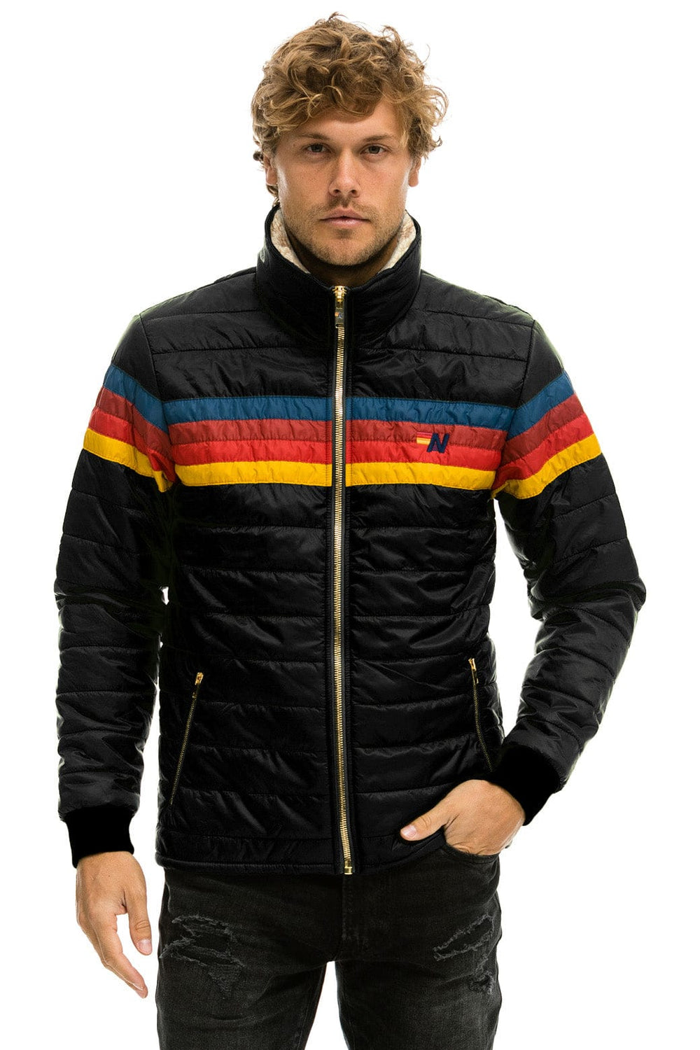 4 STRIPE JACKET - BLACK