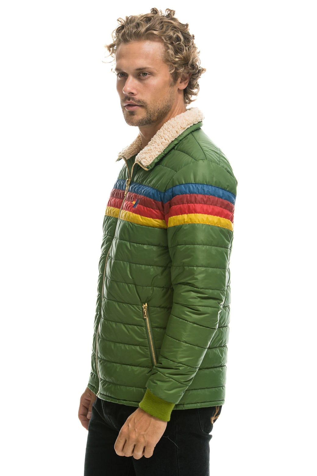 4 STRIPE JACKET - GARDEN GREEN