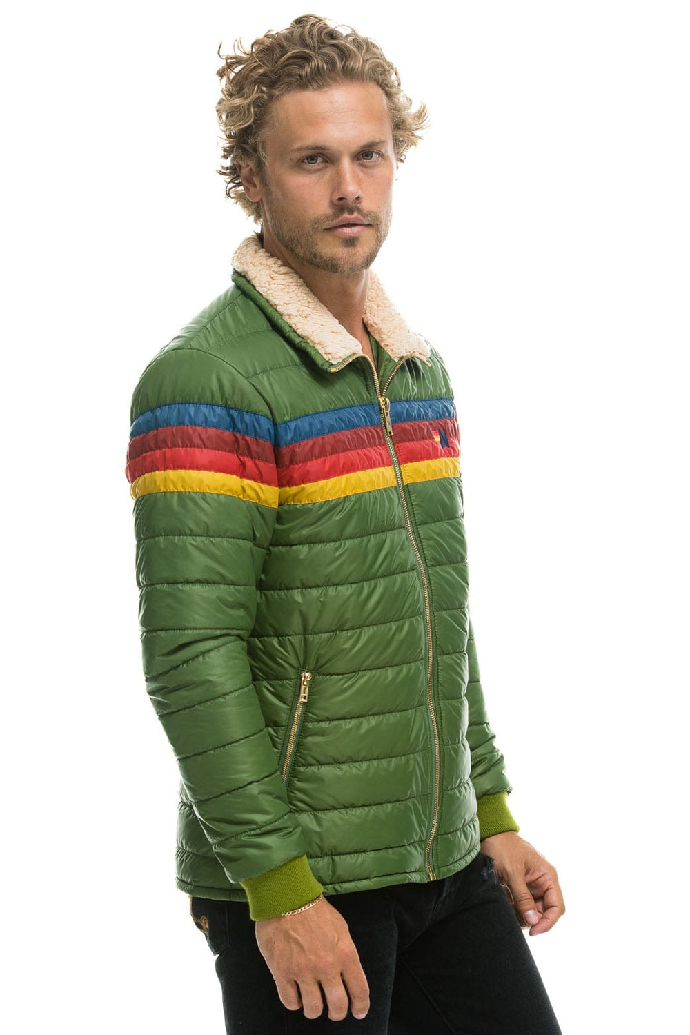 4 STRIPE JACKET - GARDEN GREEN
