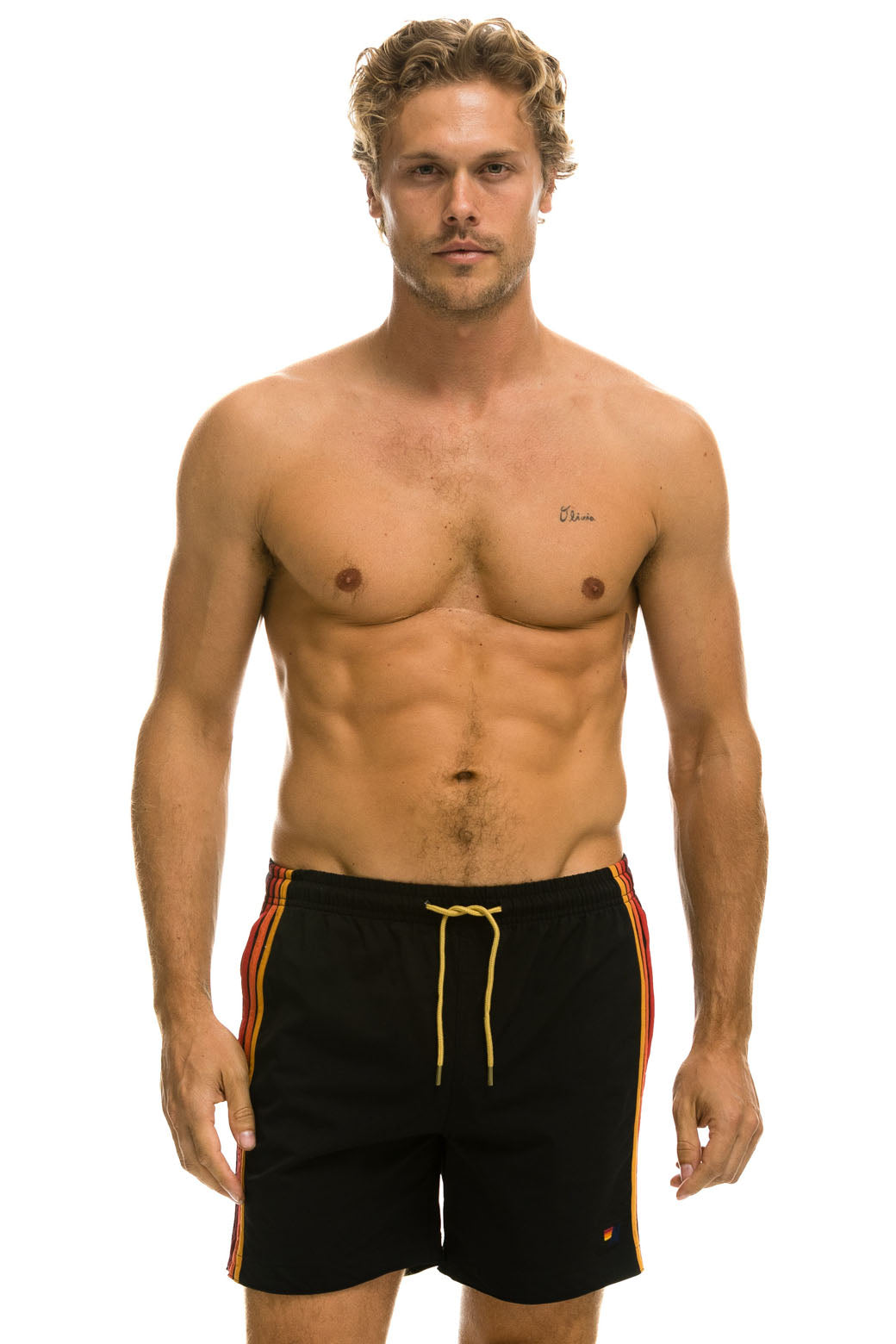 MEN'S 5 STRIPE FLEX SHORTS - BLACK
