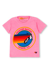 KID'S AVIATOR NATION TEE - NEON PINK