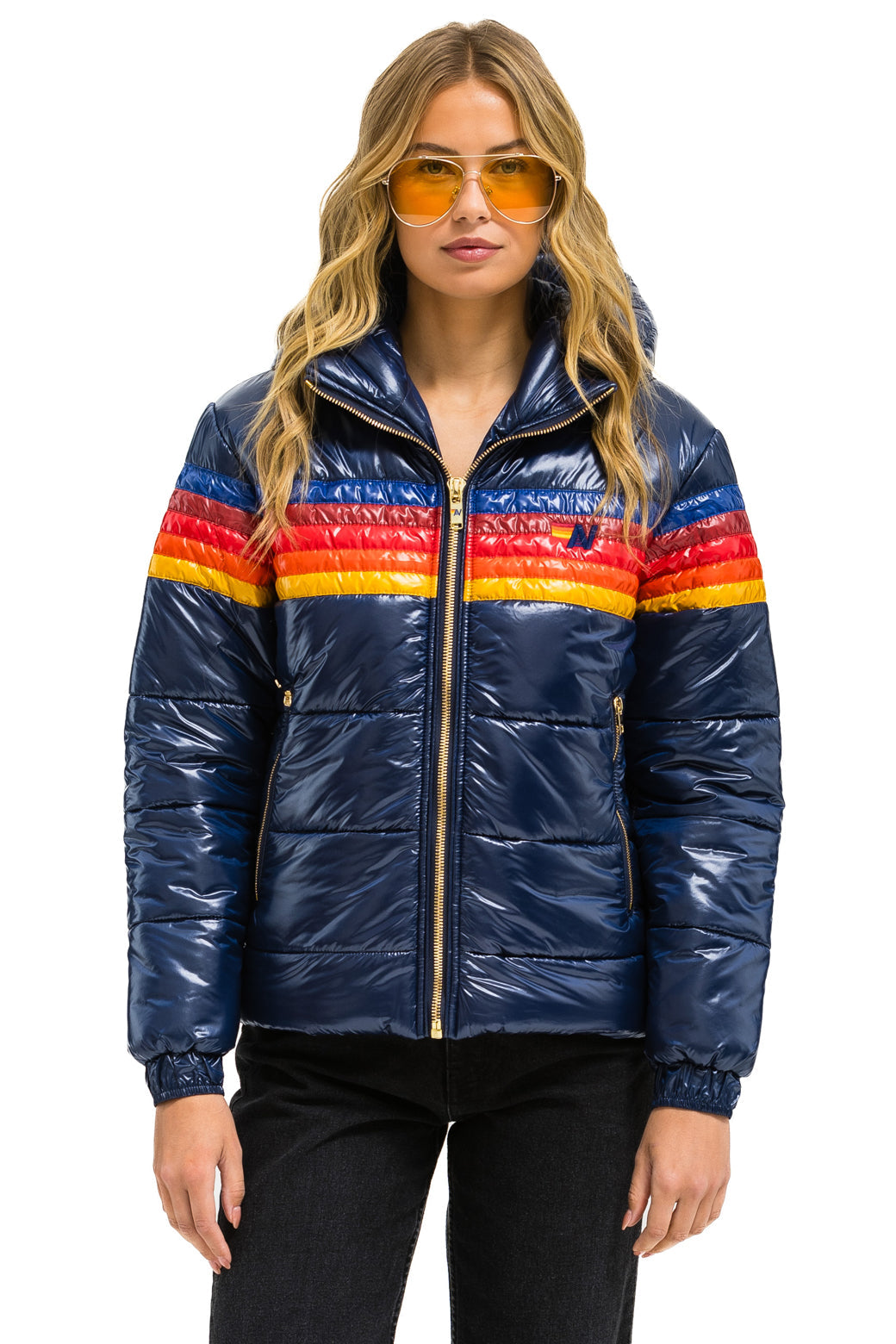 5 STRIPE TREKKER JACKET - GLOSSY NAVY