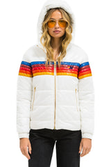 5 STRIPE TREKKER JACKET - GLOSSY WHITE