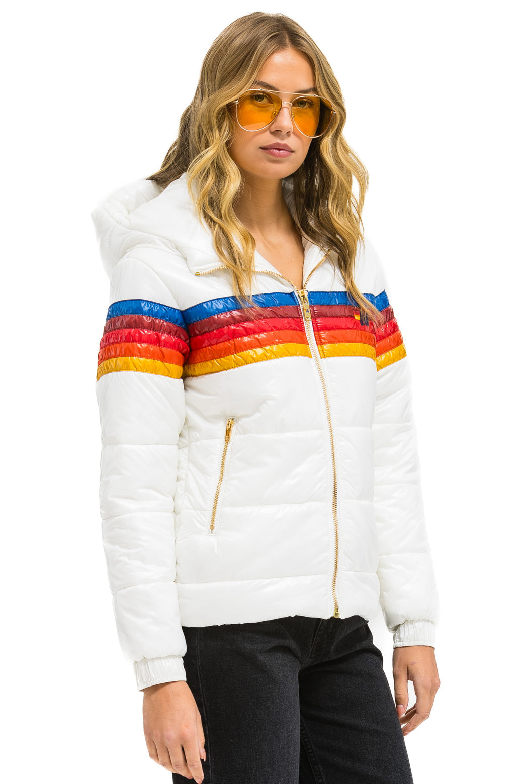 5 STRIPE TREKKER JACKET - GLOSSY WHITE