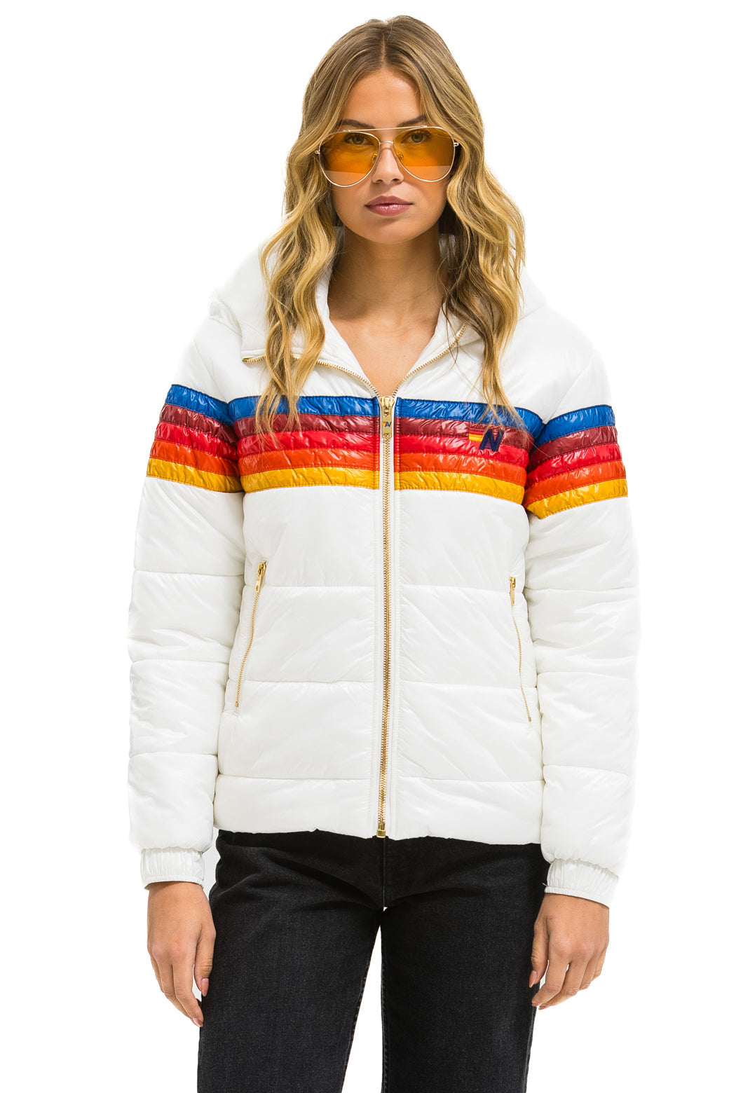 5 STRIPE TREKKER JACKET - GLOSSY WHITE