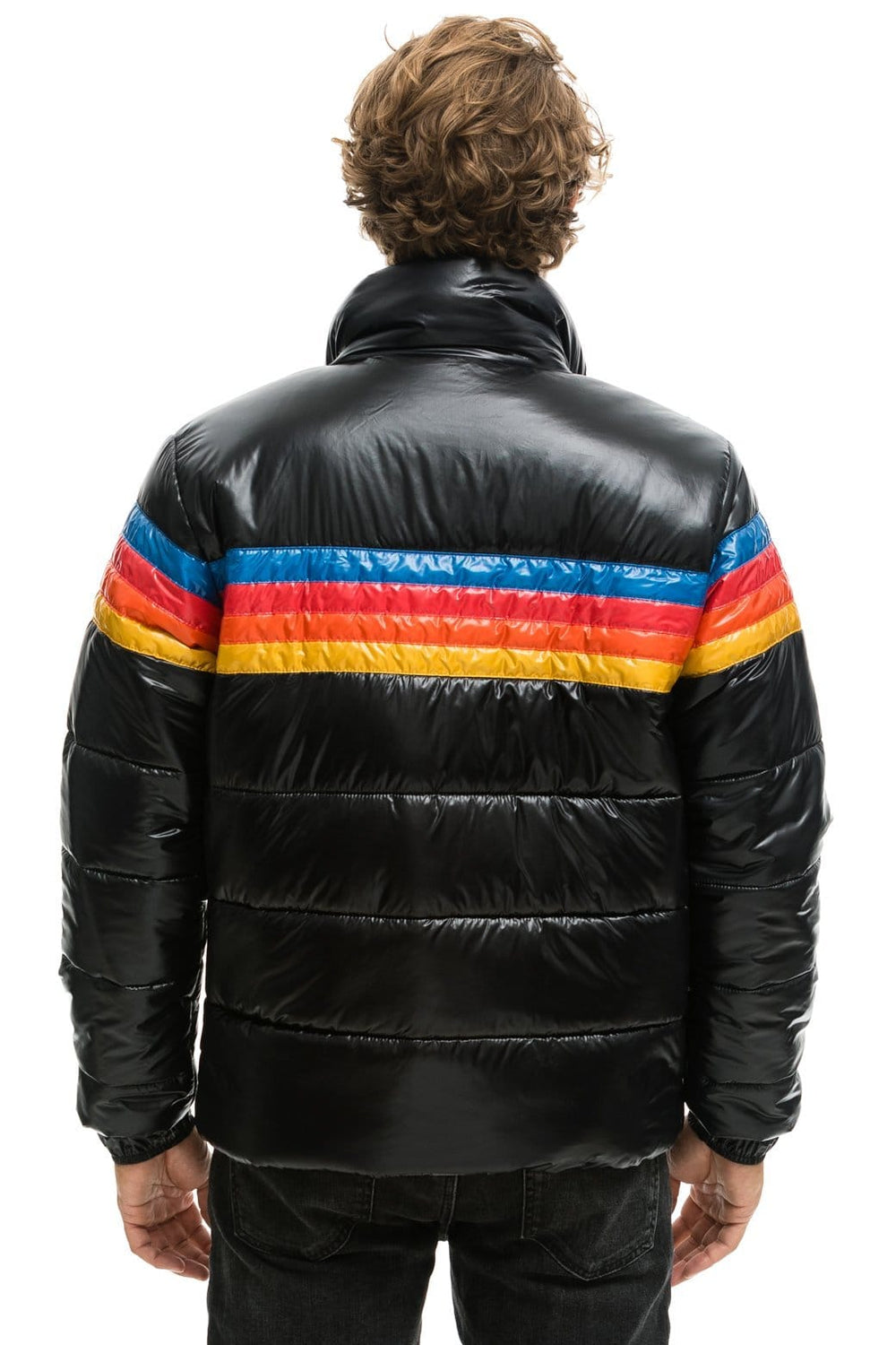 4 STRIPE LUXE TRAVELER JACKET - GLOSSY BLACK