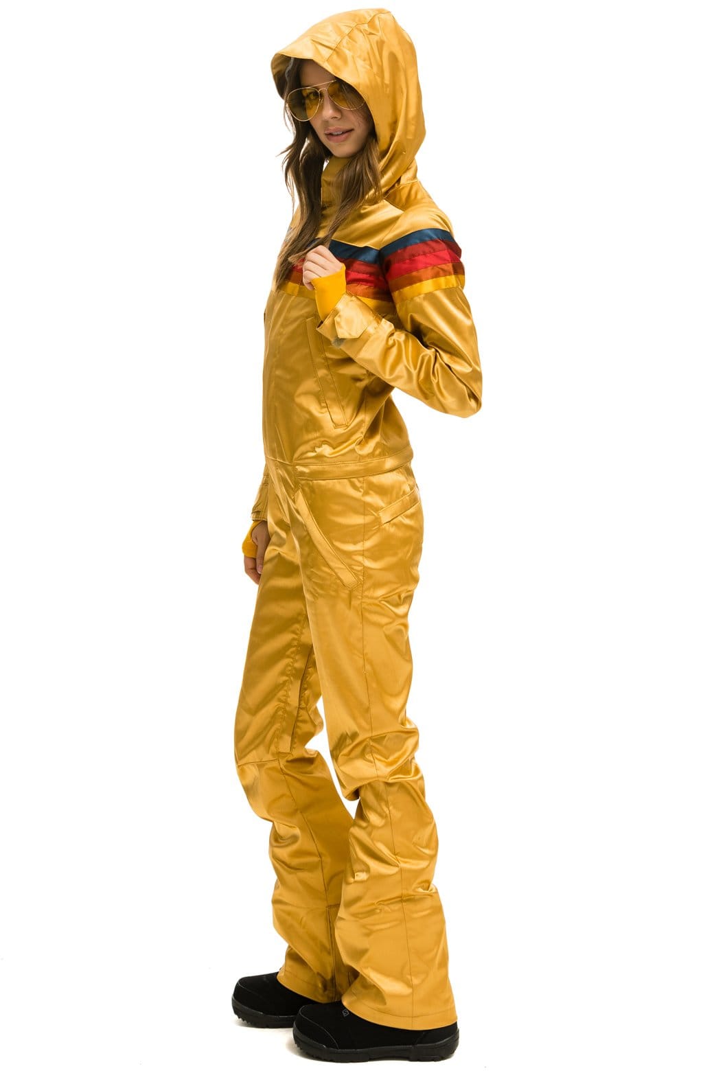 WOMEN'S 5 STRIPE SATIN POWDER SUIT - CHAMPAGNE