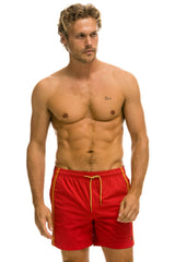 MEN'S 5 STRIPE FLEX SHORTS - RED