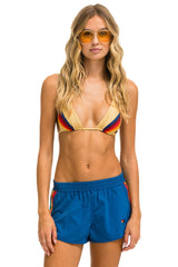 WOMEN'S 5 STRIPE FLEX BOARD SHORTS - SEA // RAINBOW