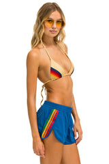 WOMEN'S 5 STRIPE FLEX BOARD SHORTS - SEA // RAINBOW