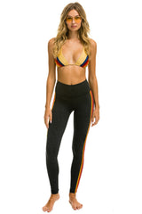 FULL LENGTH HI-RISE 5 STRIPE LEGGINGS - CHARCOAL