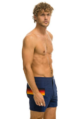 MEN'S HORIZONTAL 5 STRIPE FLEX SHORTS - NAVY