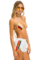 5 STRIPE NYLON JOGGER SHORT - VINTAGE WHITE