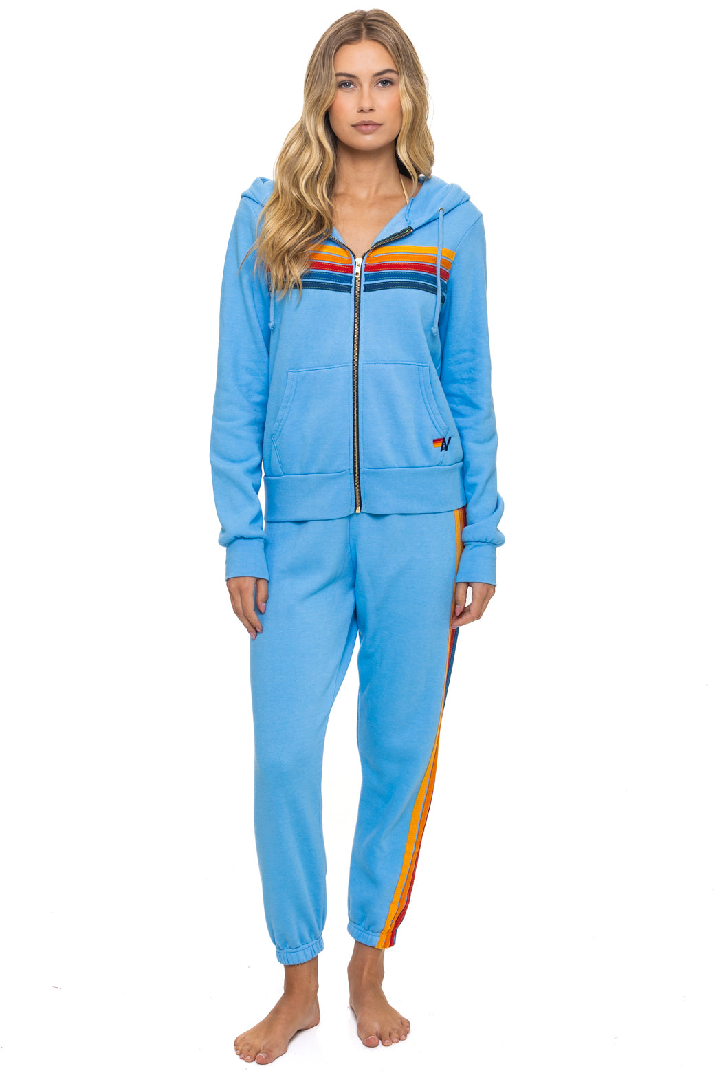 5 STRIPE HOODIE - SKY