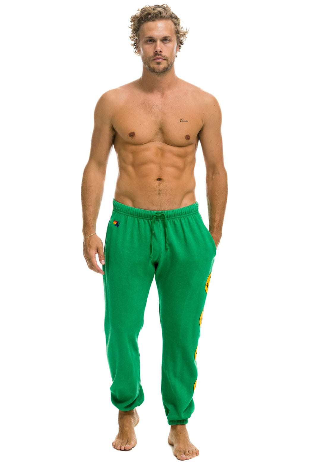 SMILEY 2 MENS SWEATPANTS - KELLY GREEN