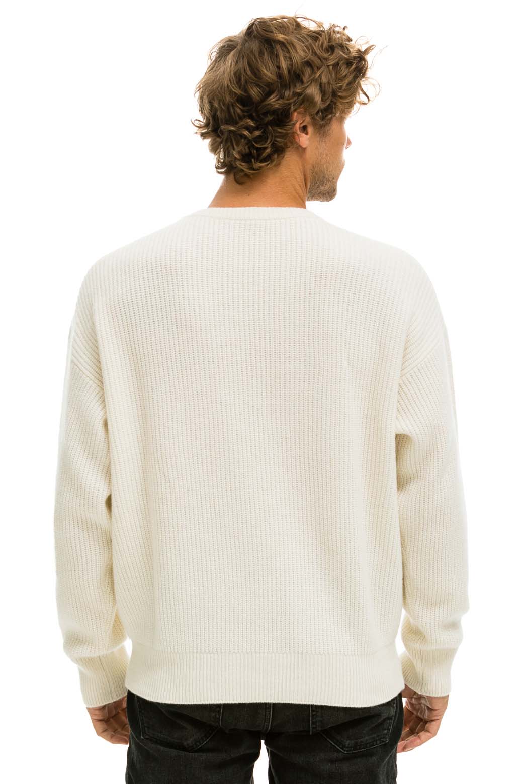 VINTAGE CABIN UNISEX CASHMERE SWEATER - VINTAGE WHITE