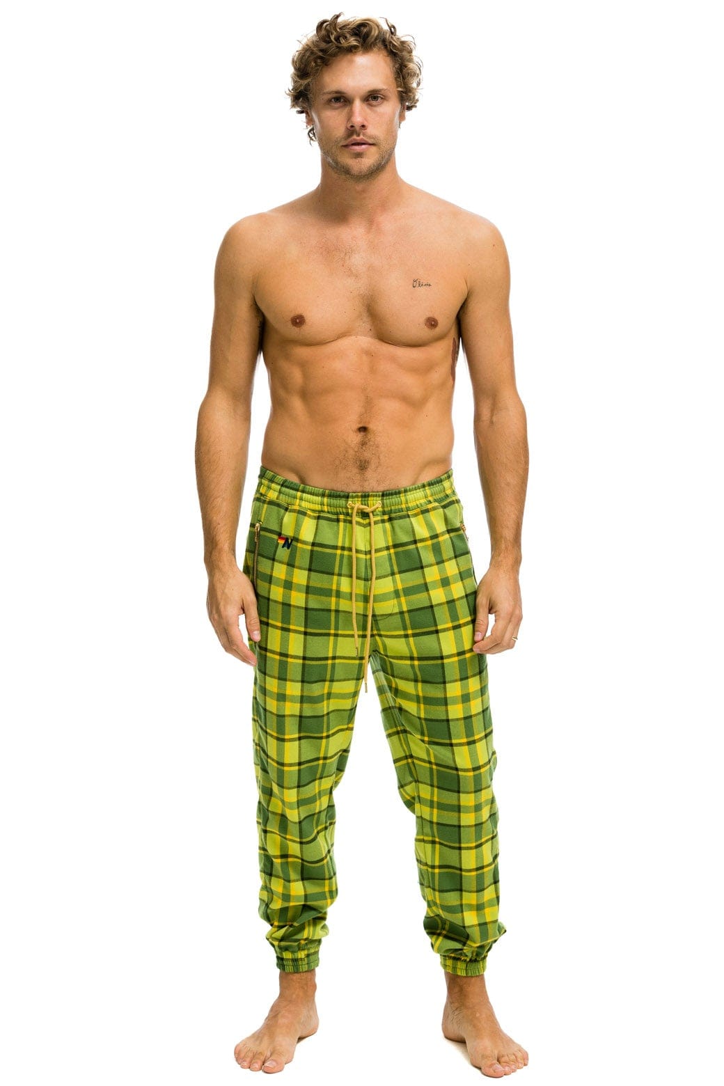 UNISEX PLAID LODGE PANT - AVOCADO PLAID