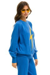 UNISEX BOLT CASHMERE LIGHT SWEATER - VINTAGE BLUE // BLUE BOLT