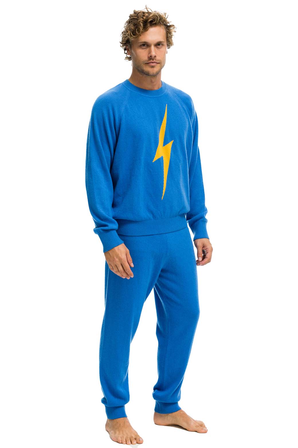 UNISEX BOLT CASHMERE LIGHT SWEATER - VINTAGE BLUE // BLUE BOLT