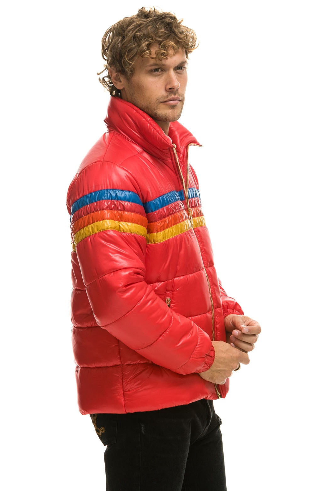 4 STRIPE LUXE TRAVELER JACKET - GLOSSY CHERRY