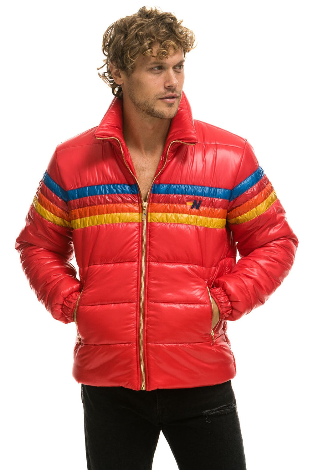 4 STRIPE LUXE TRAVELER JACKET - GLOSSY CHERRY