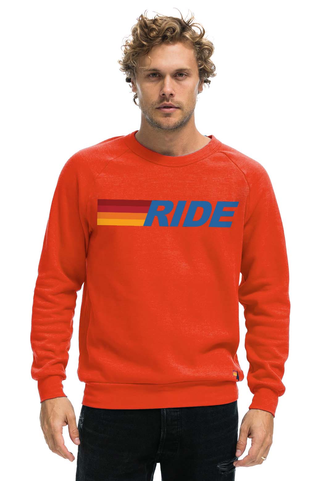 RIDE LOGO CREW SWEATSHIRT - ORANGE
