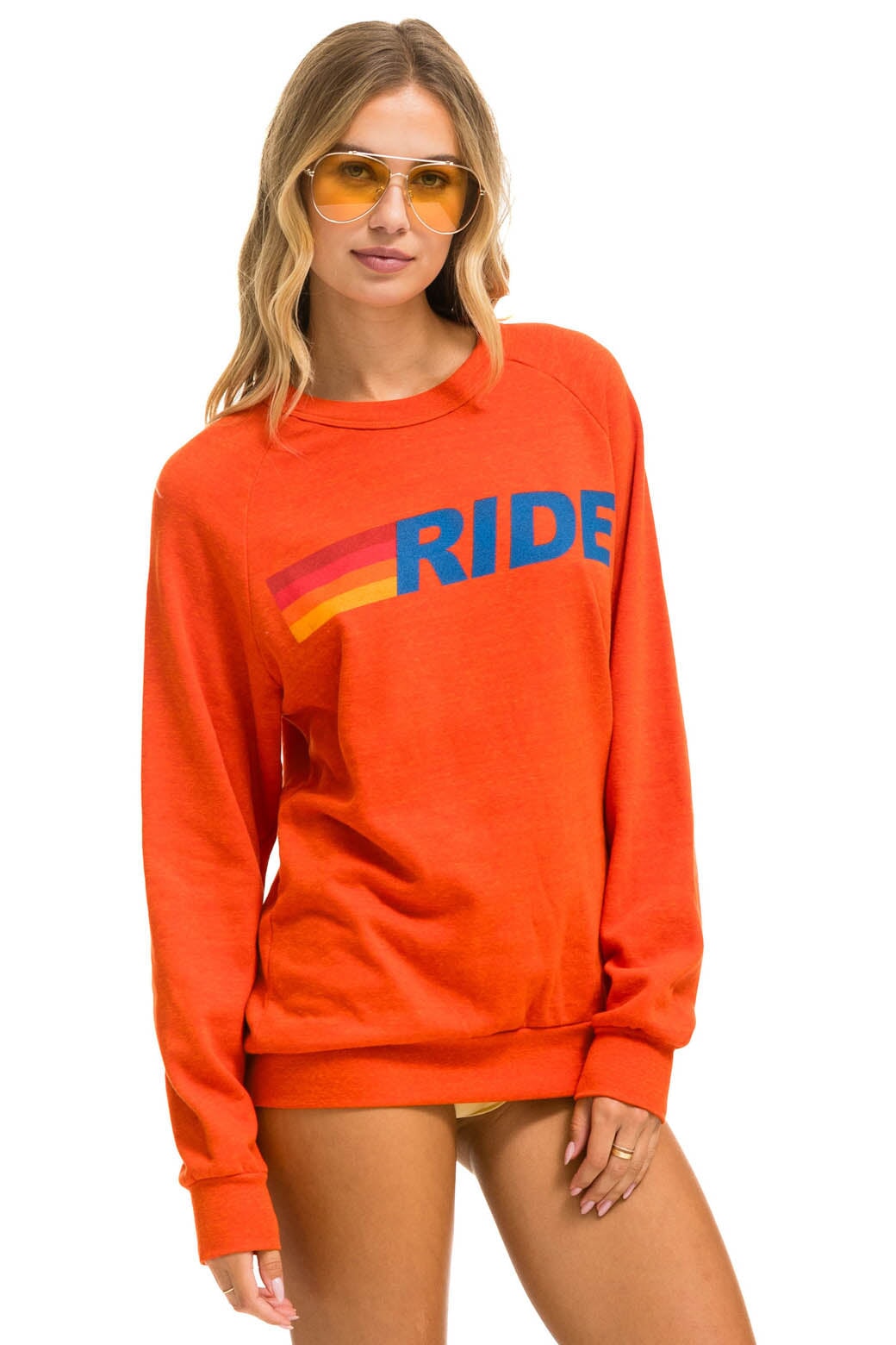 RIDE LOGO CREW SWEATSHIRT - ORANGE