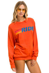 RIDE LOGO CREW SWEATSHIRT - ORANGE