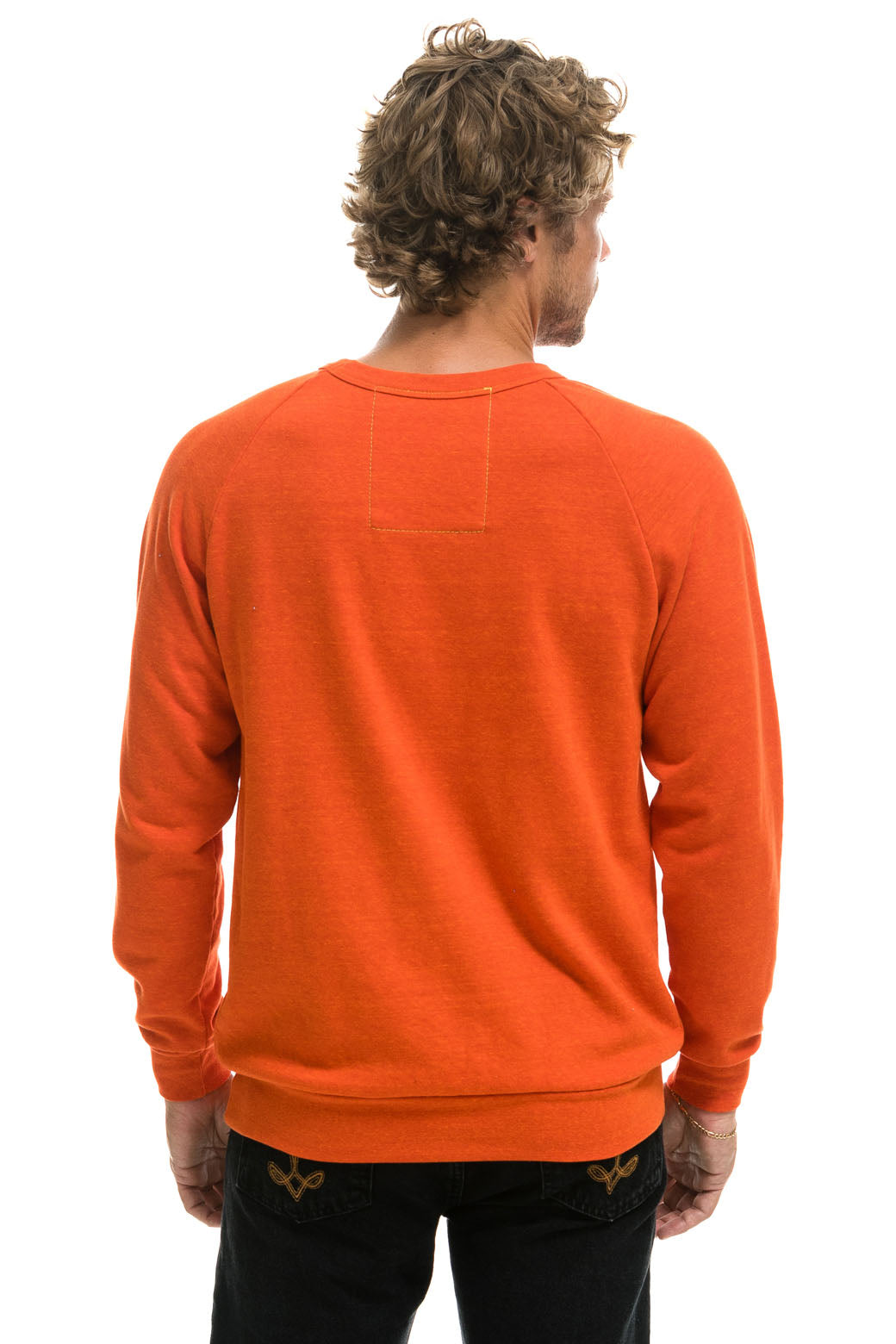 RIDE LOGO WHITE CREW SWEATSHIRT - ORANGE
