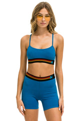 LOGO 4 INCH HI-RISE BIKER SHORT - CARIBBEAN