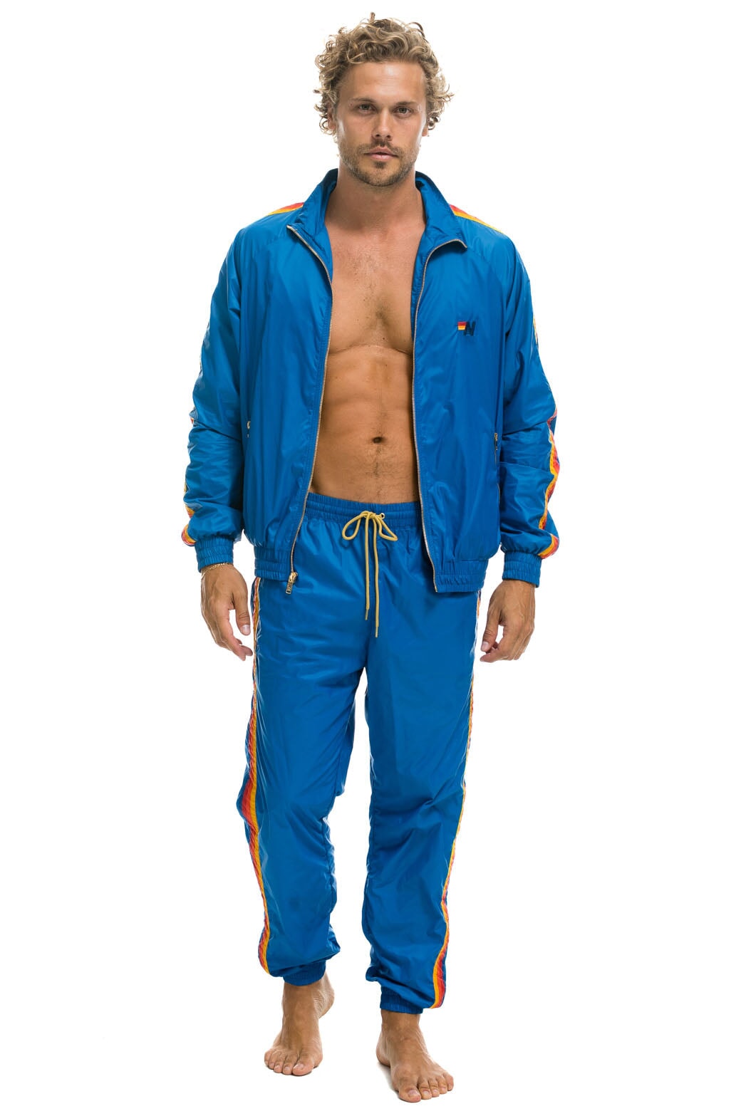 MEN'S 4 STRIPE WINDBREAKER - SNORKEL BLUE