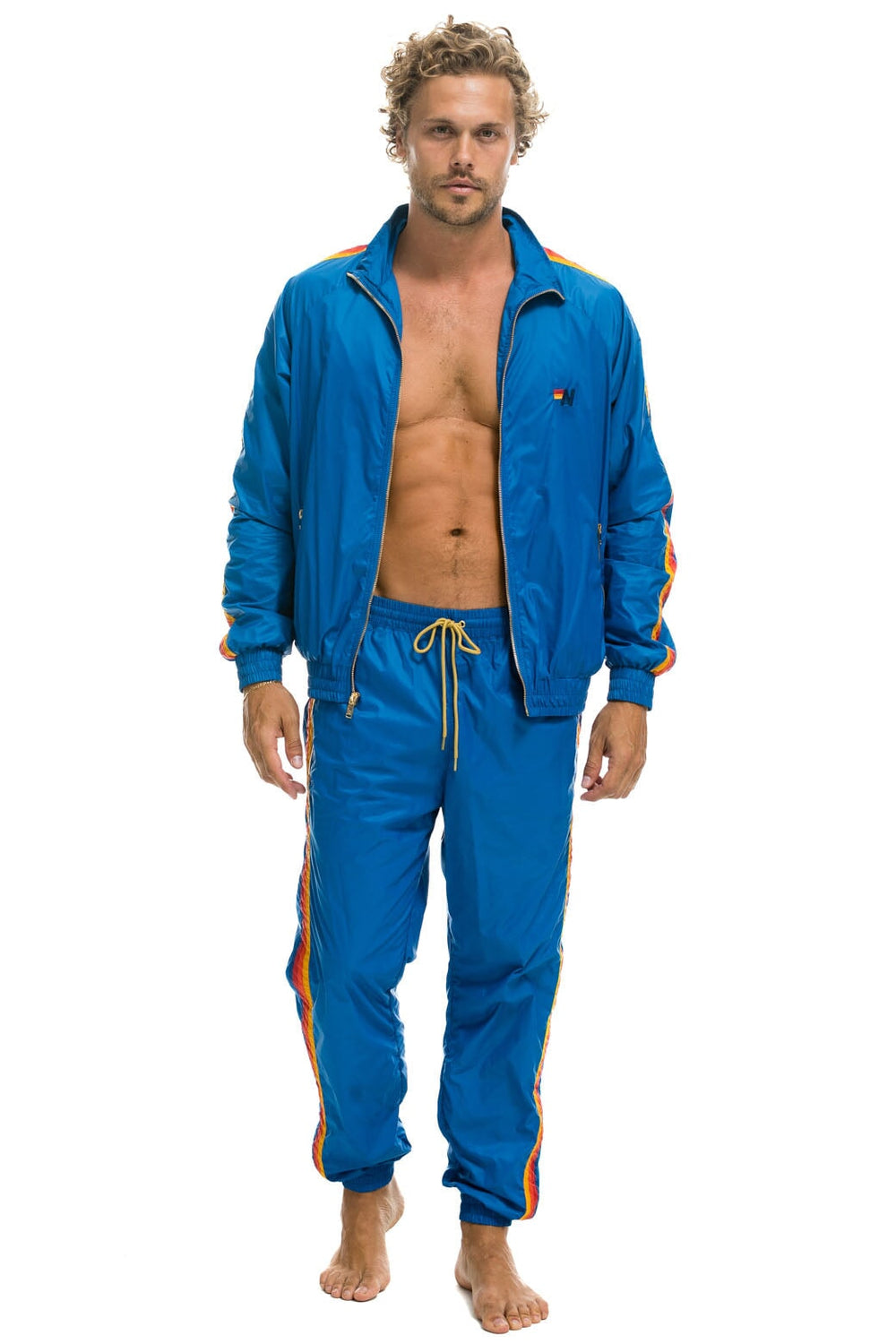 MEN'S 4 STRIPE WINDBREAKER - SNORKEL BLUE