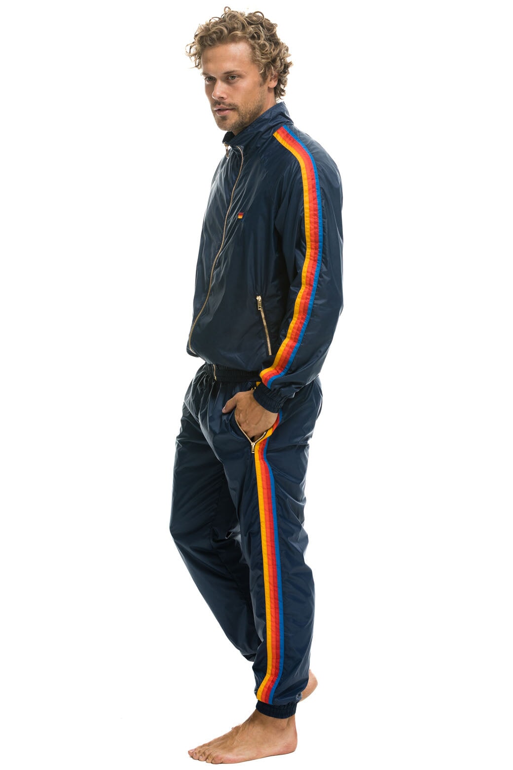 MEN'S 4 STRIPE WINDBREAKER - NAVY